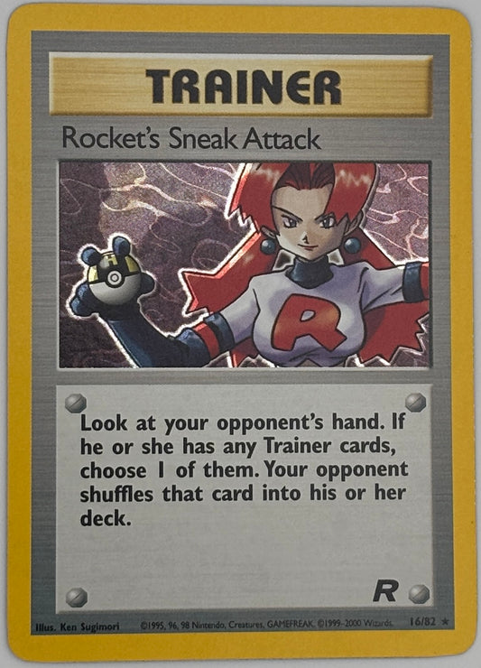 1999 Pokemon Team Rocket Rocket's Sneak Attack card front, 16/82