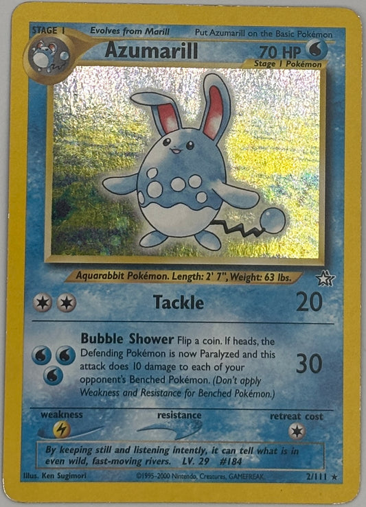 2000 Pokemon Neo Genesis Azumarill holo card front, 2/111