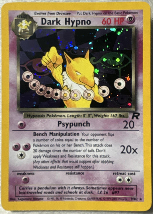 2000 Pokemon Dark Hypno Team Rocket #9/82 Holo card front
