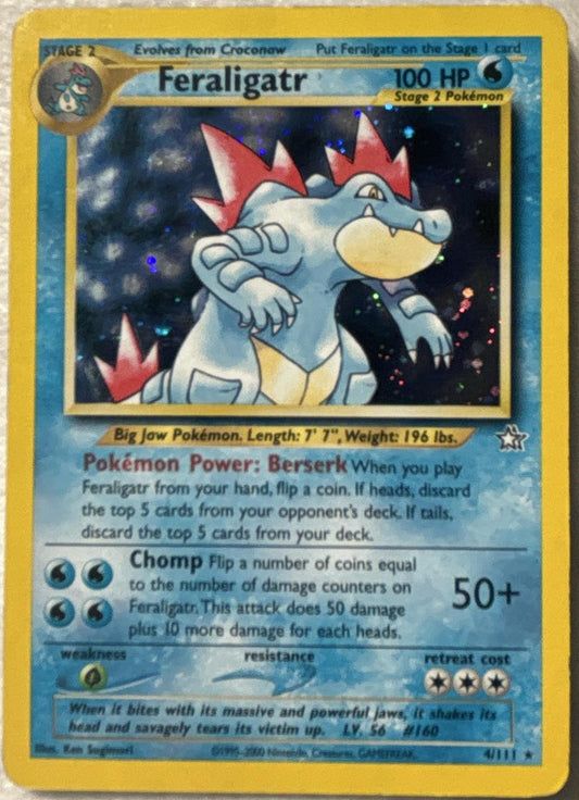 2000 Pokemon Feraligatr Neo Genesis #4/111 Holo card front