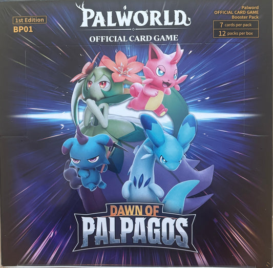 Palworld Dawn of Palpagos 1st Edition error booster box front misprint Palword