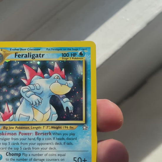 2000 Pokemon Feraligatr Neo Genesis #4/111 Holo close-up condition detail
